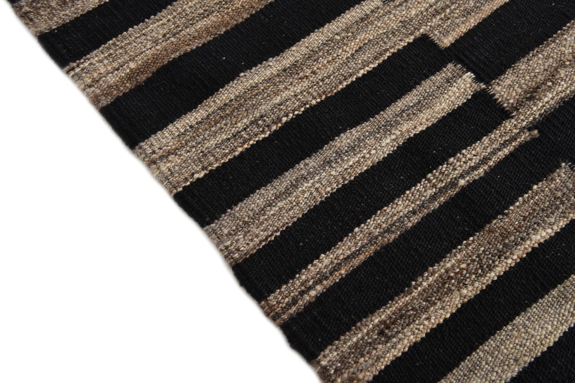5' 2 x 6' 5 Hand Woven Kilim Modern Wool Rug