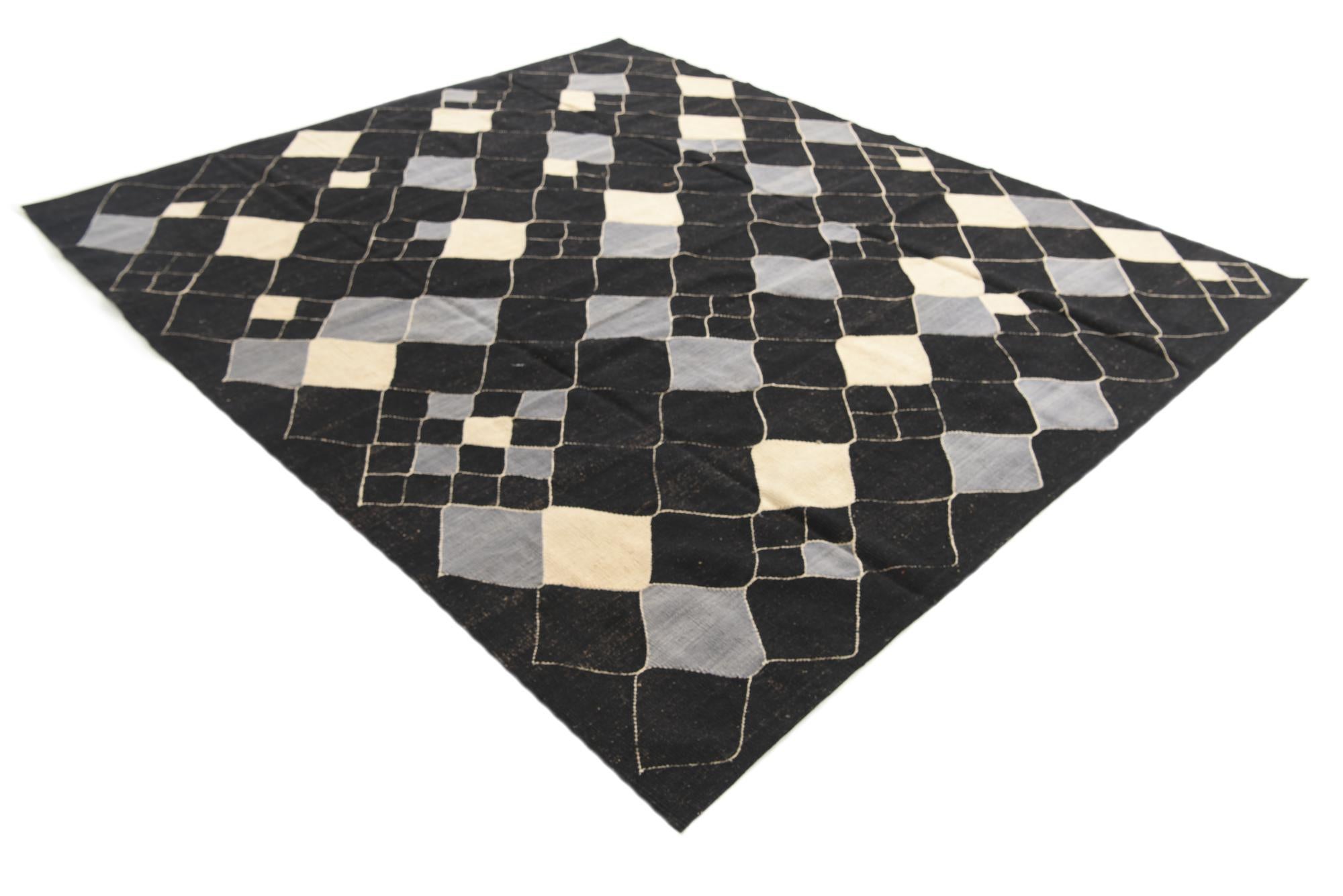 8' 3 x 9' 10 Hand Woven Kilim Modern Wool Rug