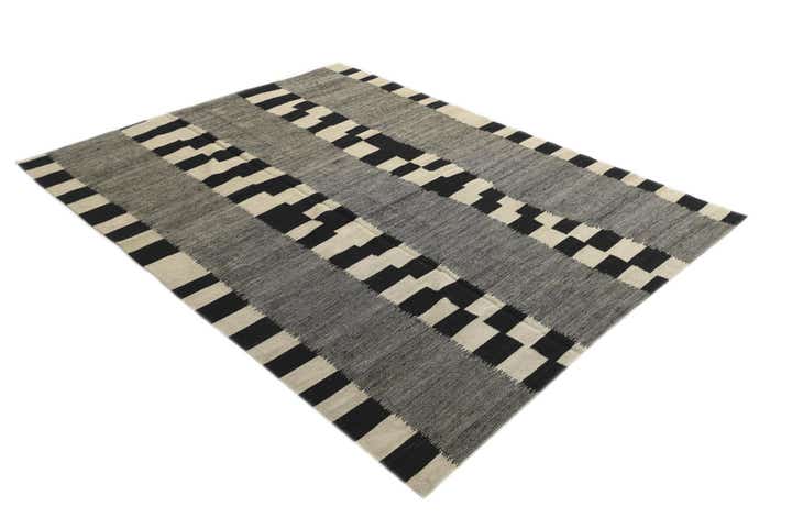 6' x 7' 8 Hand Woven Kilim Modern Wool Rug