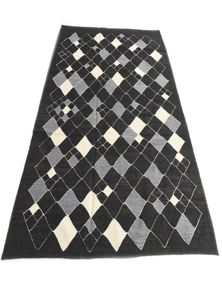 Detail image of 6' 1 x 7' 9  Hand Woven Kilim Modern Wool Rug