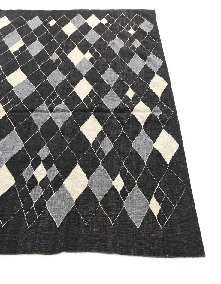 Detail image of 6' 1 x 7' 9  Hand Woven Kilim Modern Wool Rug