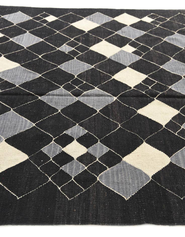 Detail image of 6' 1 x 7' 9  Hand Woven Kilim Modern Wool Rug