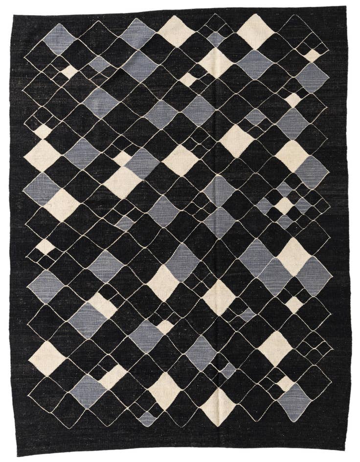 Detail image of 6' 1 x 7' 9 Hand Woven Kilim Modern Wool Rug