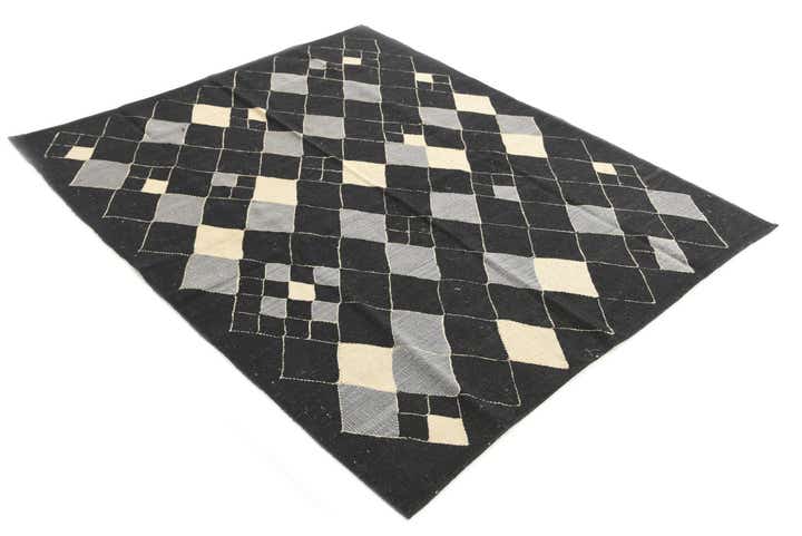 5' 1 x 6' 6 Hand Woven Kilim Modern Wool Rug