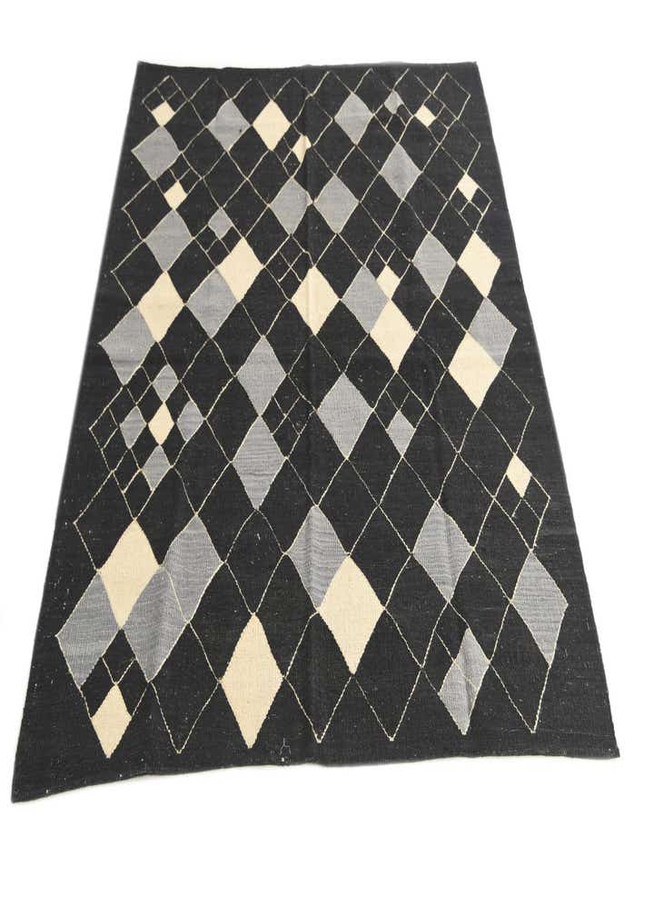 5' 1 x 6' 6 Hand Woven Kilim Modern Wool Rug