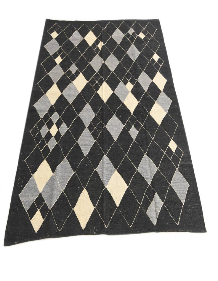 Detail image of 5' 1 x 6' 6 Hand Woven Kilim Modern Wool Rug