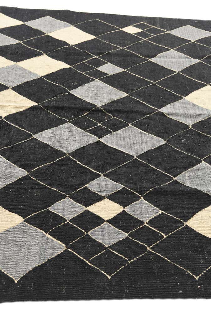 5' 1 x 6' 6 Hand Woven Kilim Modern Wool Rug