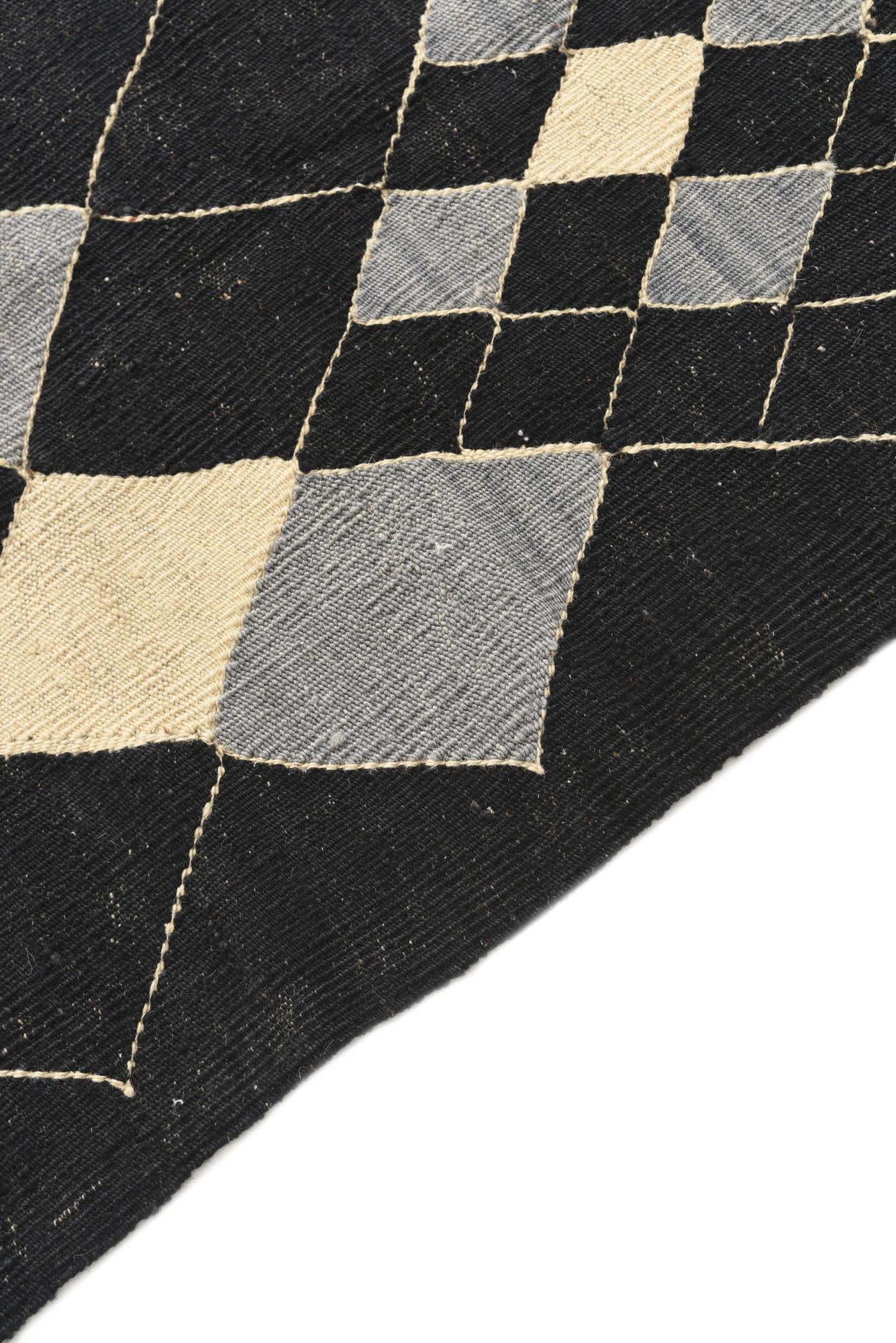 5' 1 x 6' 6 Hand Woven Kilim Modern Wool Rug