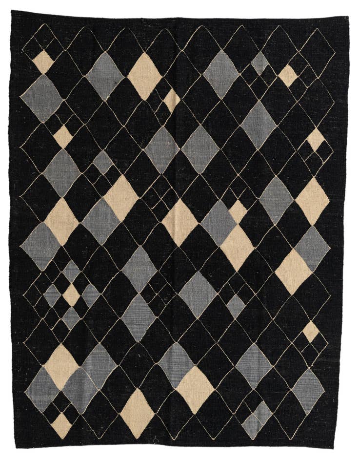 Detail image of 5' 1 x 6' 6 Hand Woven Kilim Modern Wool Rug