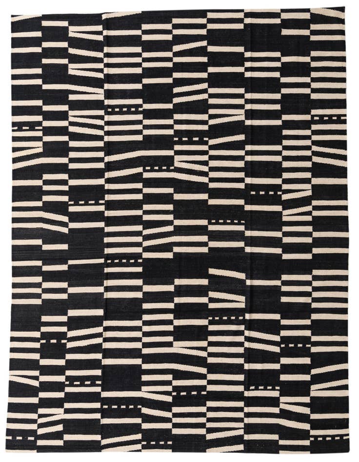 Detail image of 8' 7 x 9' 8 Hand Woven Kilim Modern Wool Rug