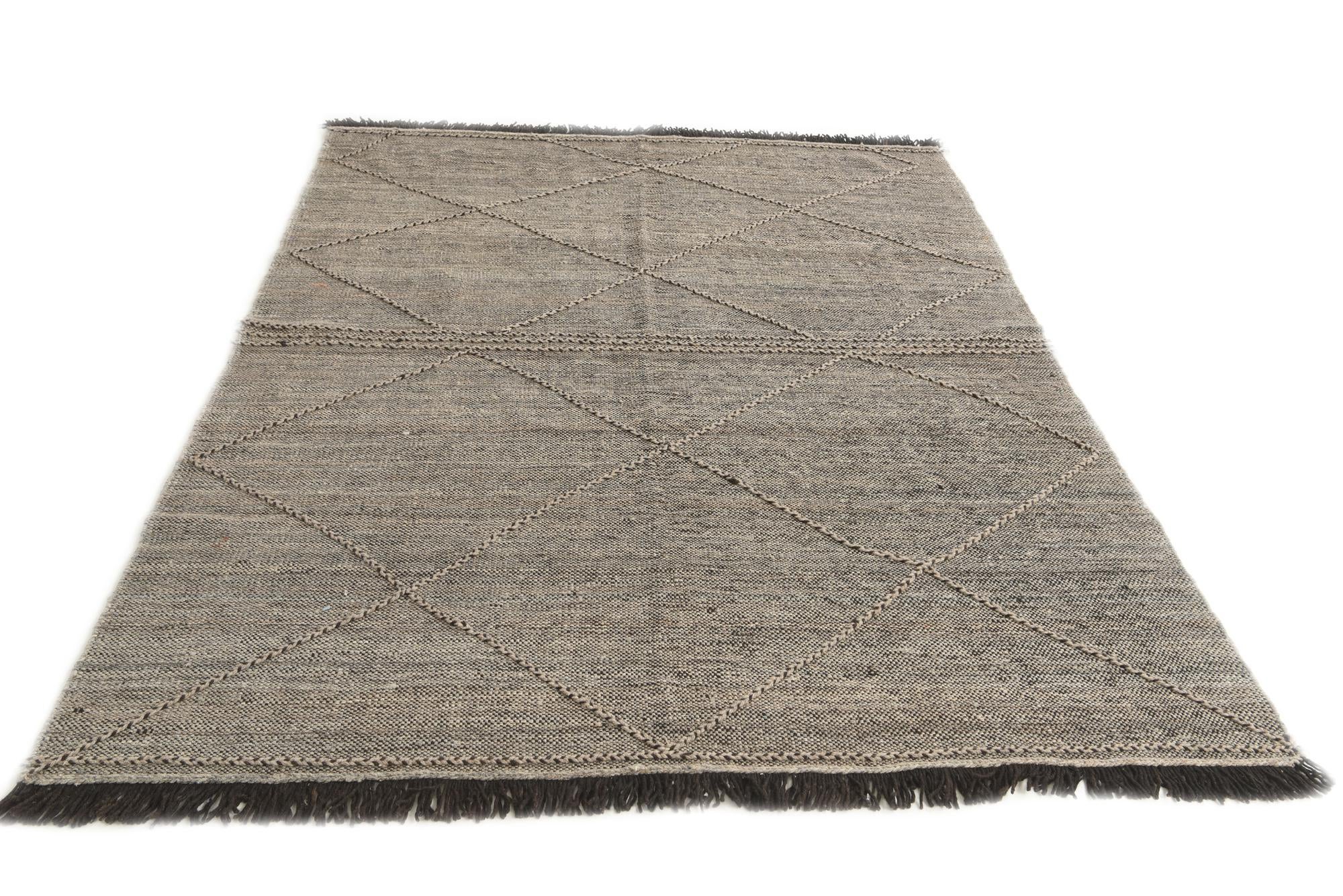 6' x 7' 8 Hand Woven Kilim Modern Wool Rug