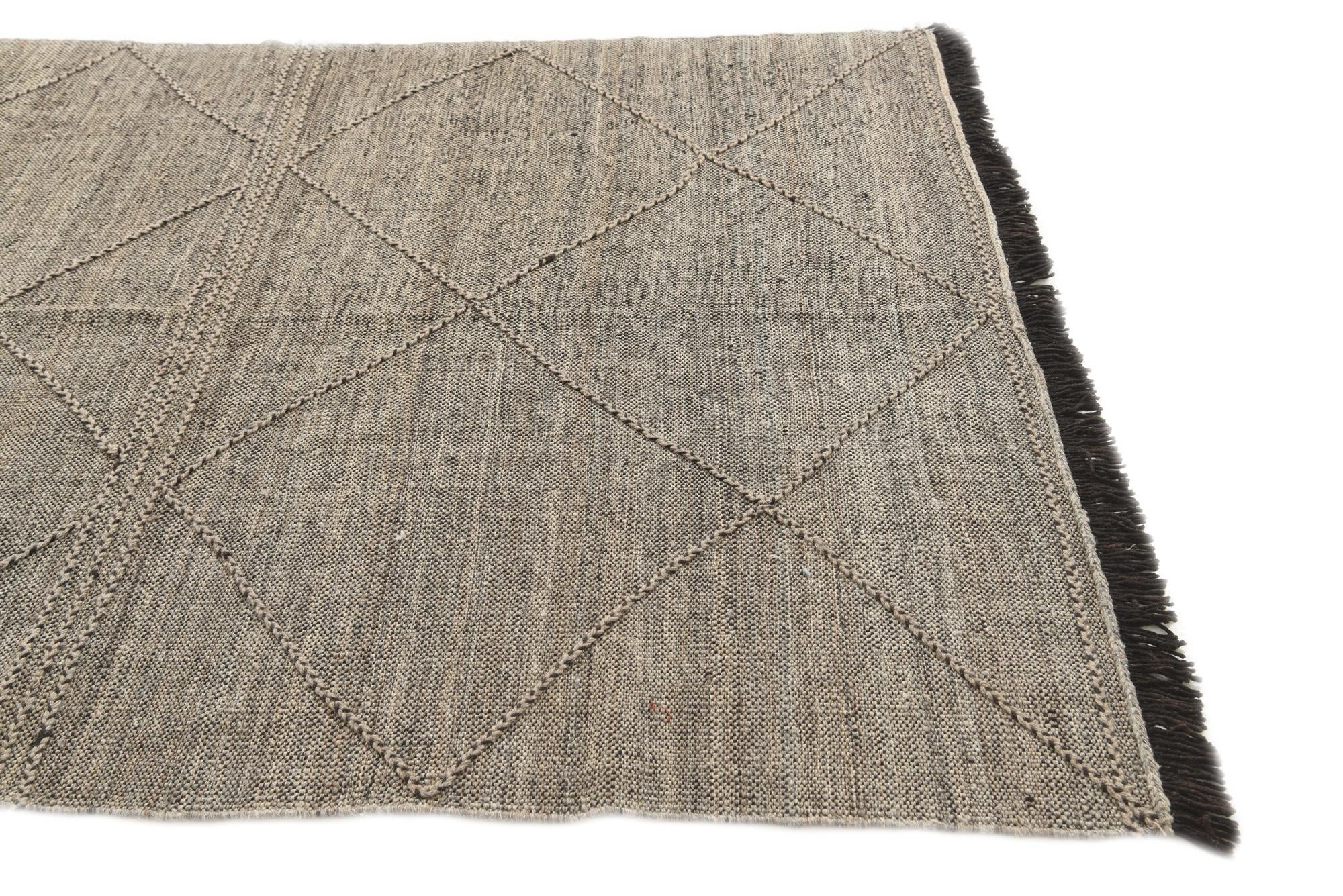6' x 7' 8 Hand Woven Kilim Modern Wool Rug
