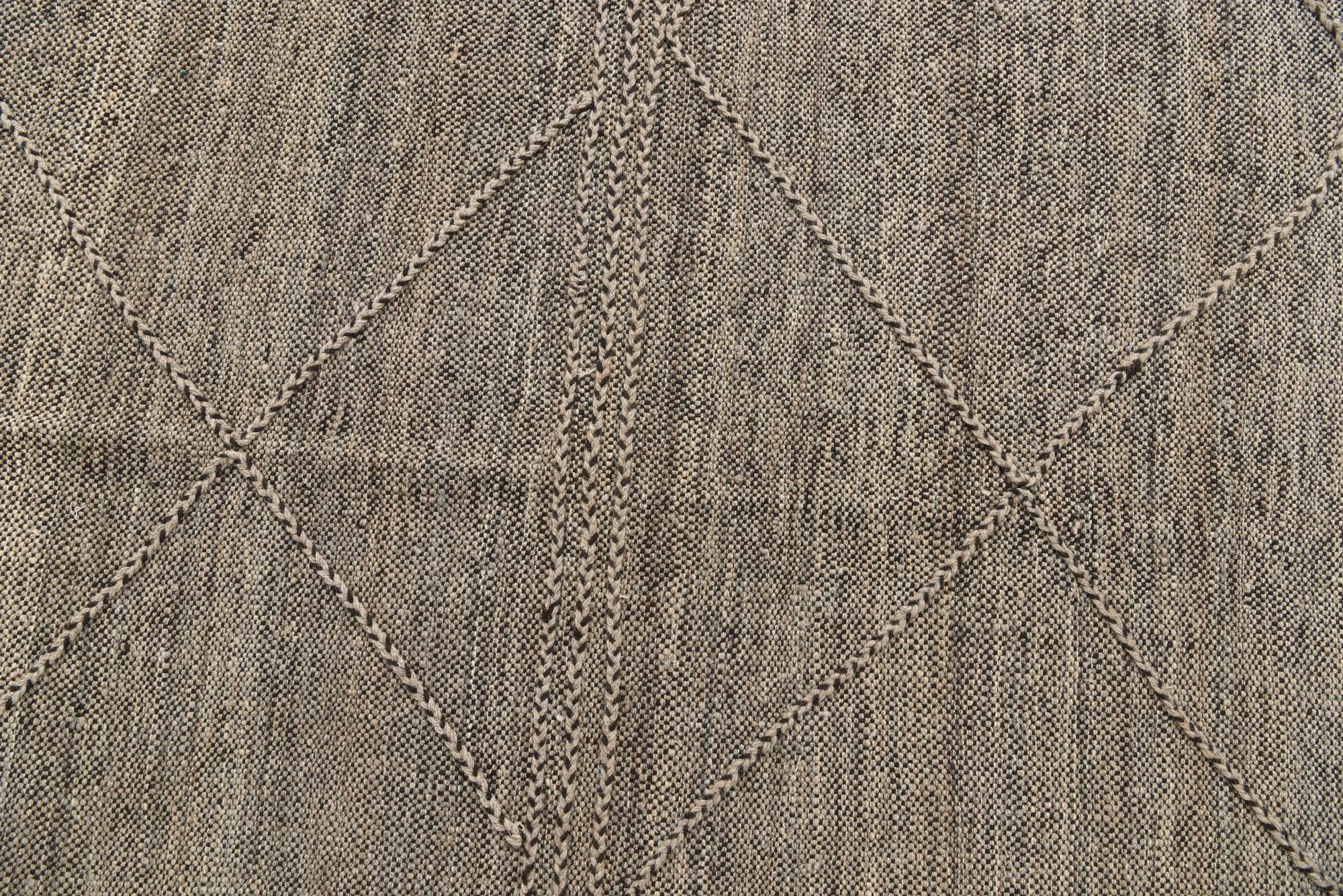 6' x 7' 8 Hand Woven Kilim Modern Wool Rug