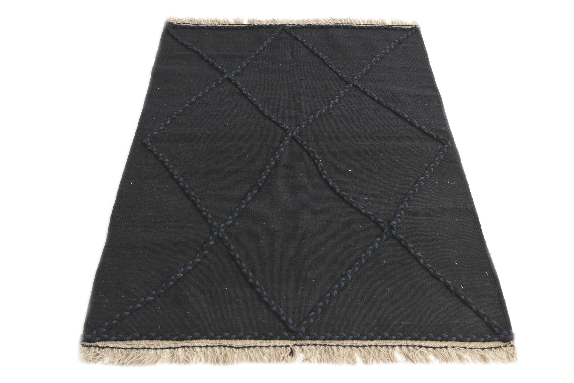 3' 6 x 5' 3 Hand Woven Kilim Modern Wool Rug