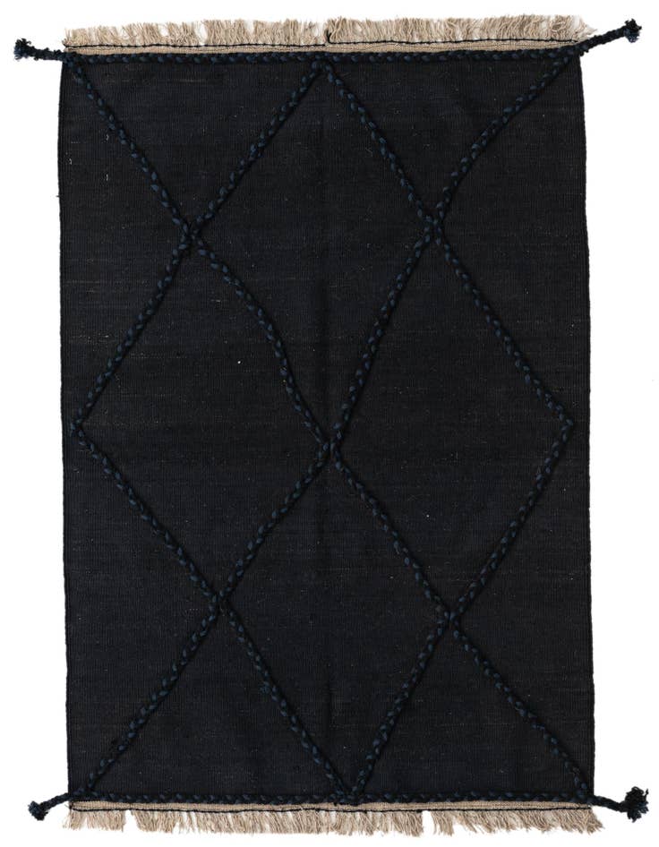 Detail image of 3' 6 x 5' 3 Hand Woven Kilim Modern Wool Rug
