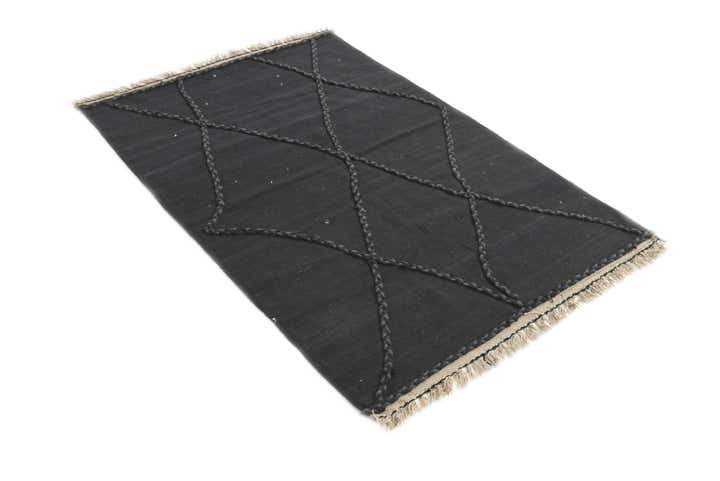 3' 7 x 5' 2 Hand Woven Kilim Modern Wool Rug