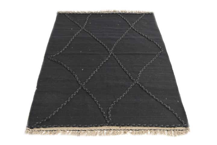 3' 7 x 5' 2 Hand Woven Kilim Modern Wool Rug