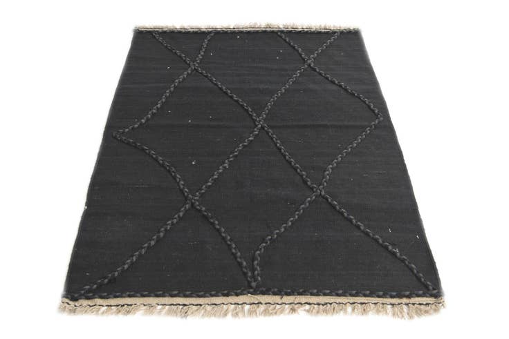 Detail image of 3' 7 x 5' 2 Hand Woven Kilim Modern Wool Rug