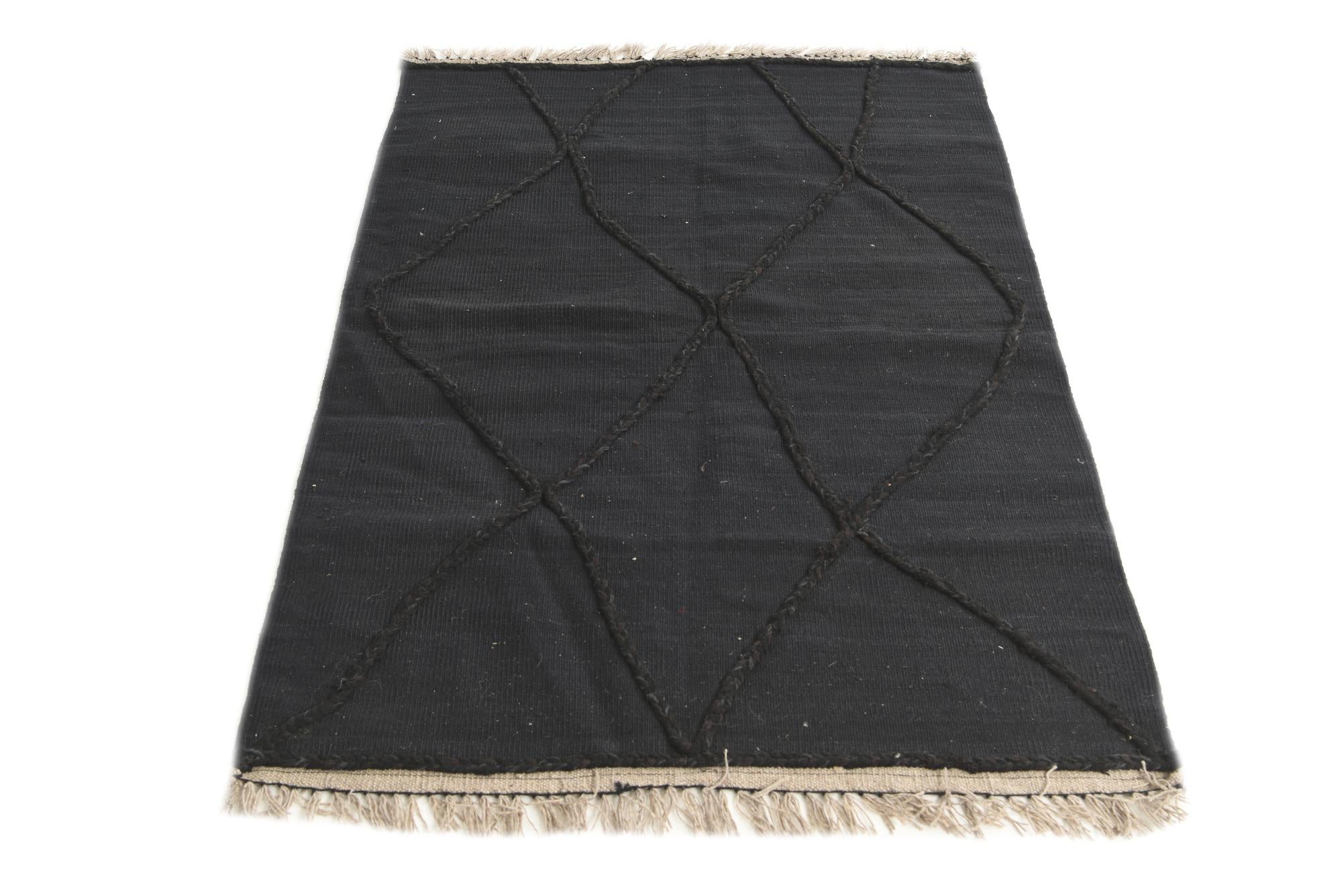 3' 6 x 5' 3 Hand Woven Kilim Modern Wool Rug