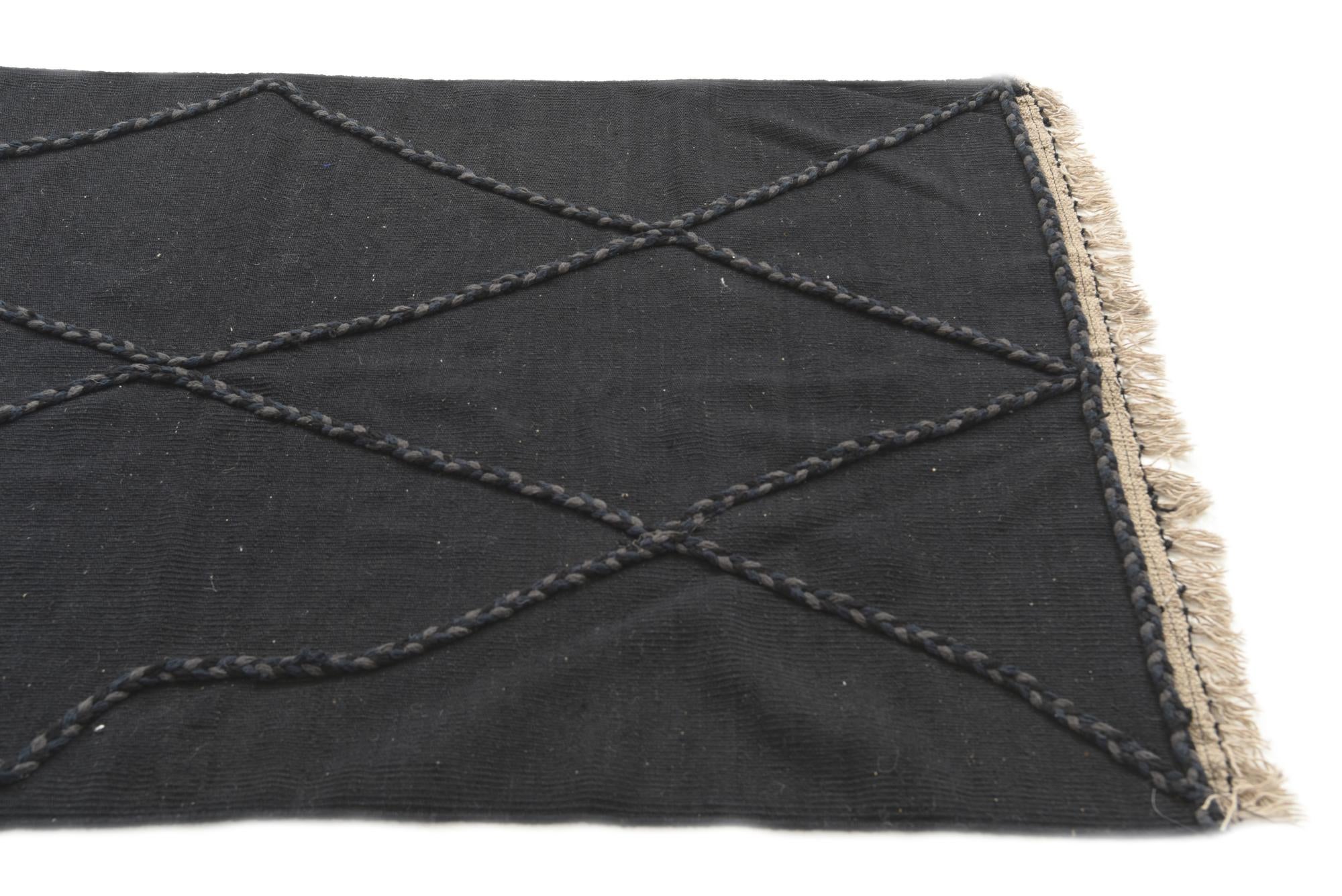 3' 5 x 5' 4 Hand Woven Kilim Modern Wool Rug