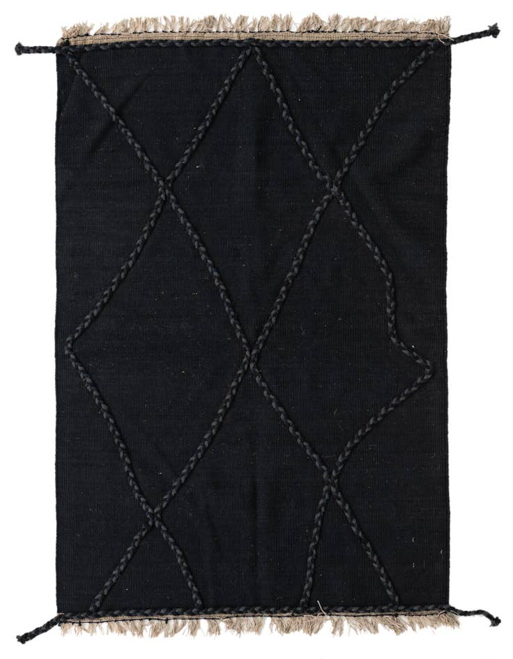 Detail image of 3' 5 x 5' 4 Hand Woven Kilim Modern Wool Rug
