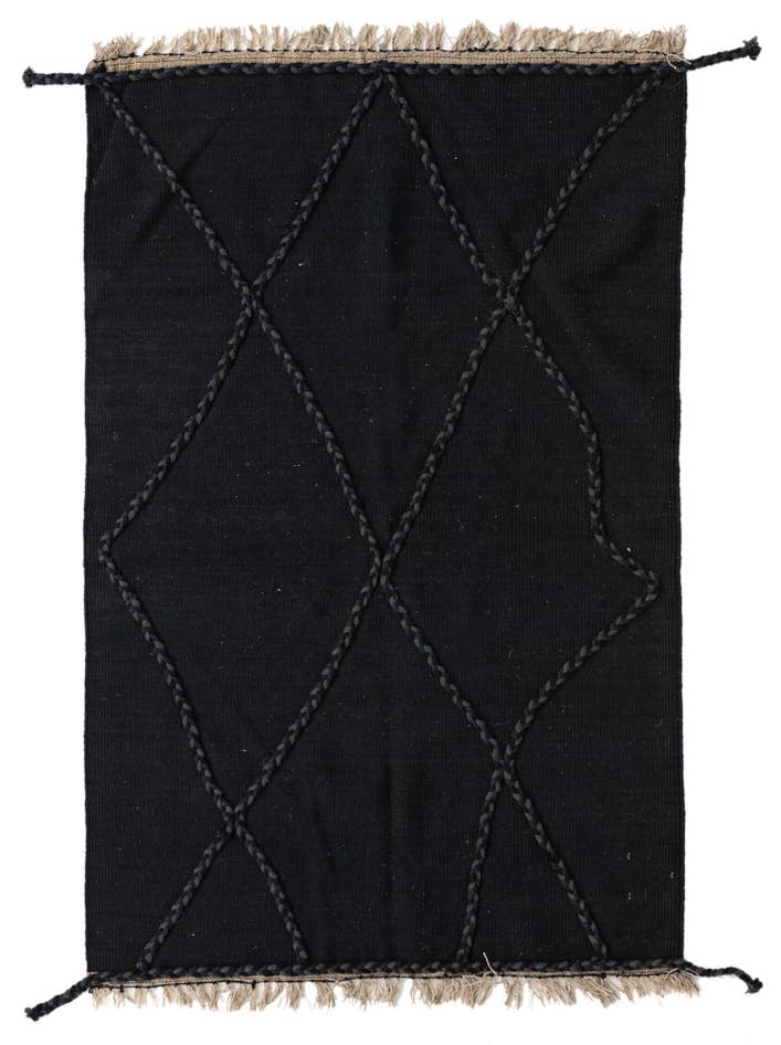 Detail image of 3' 5 x 5' 4 Hand Woven Kilim Modern Wool Rug
