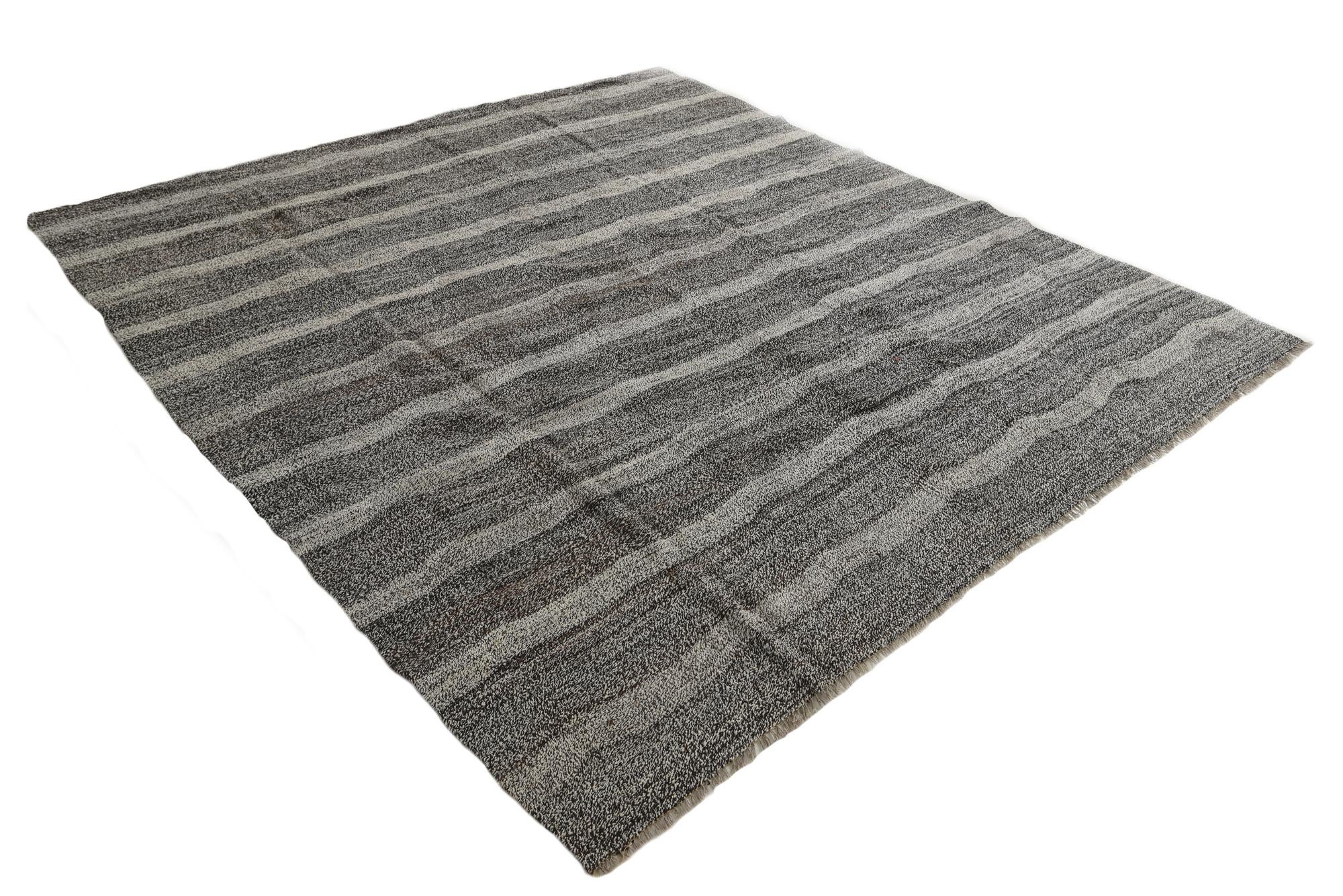 8' 6 x 9' 5 Hand Woven Kilim Modern Wool Rug