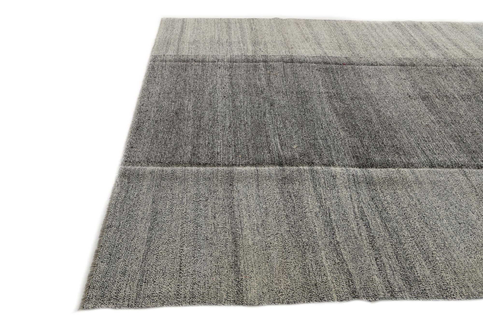 9' 1 x 11' 3 Hand Woven Kilim Modern Wool Rug