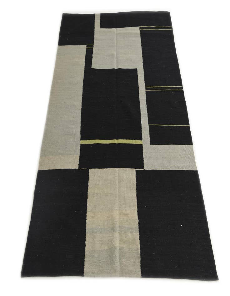 Detail image of 4' 1 x 5' 10  Hand Woven Kilim Modern Wool Rug