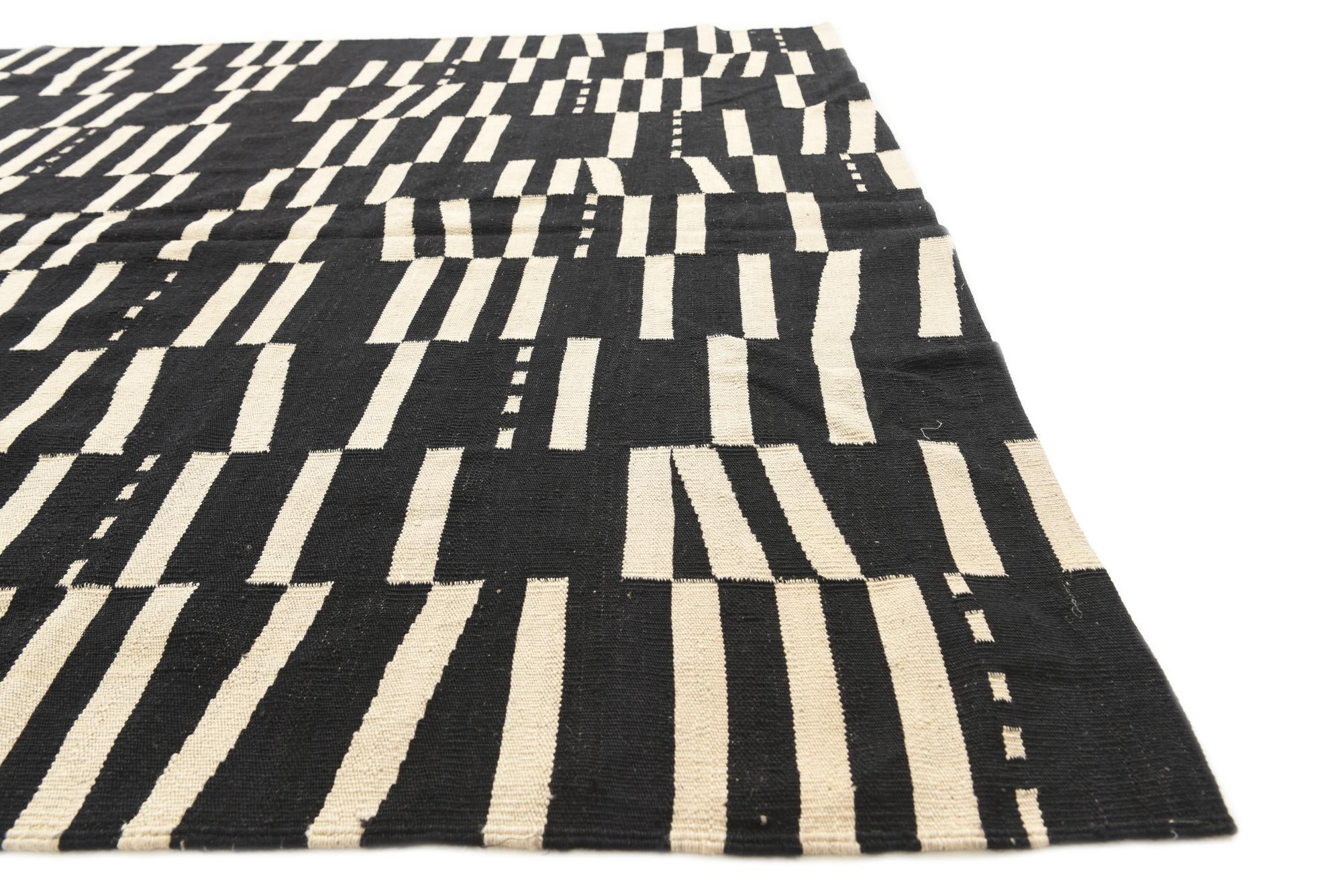 6' 9 x 9' 10 Hand Woven Kilim Modern Wool Rug