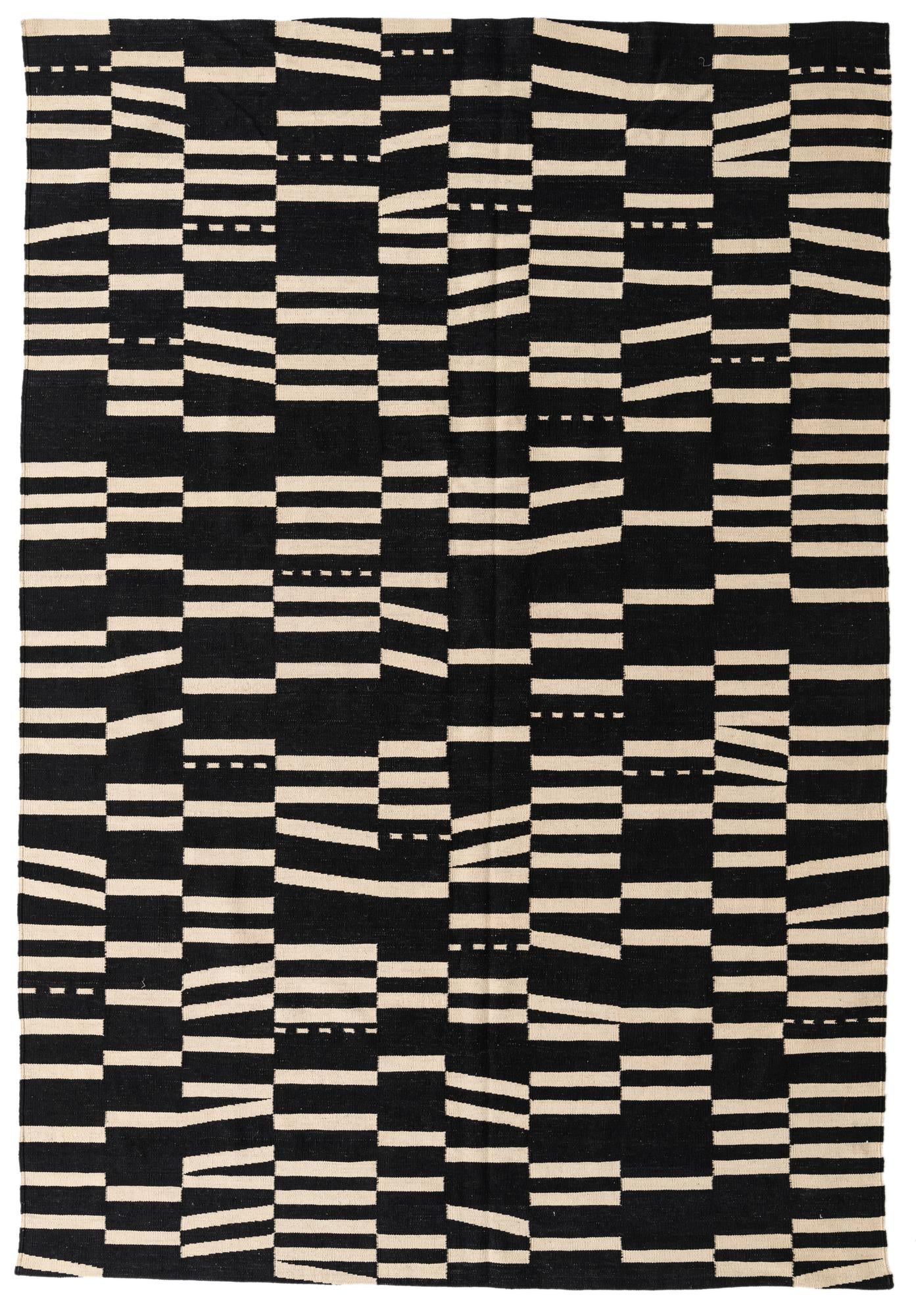 6' 9 x 9' 10 Hand Woven Kilim Modern Wool Rug