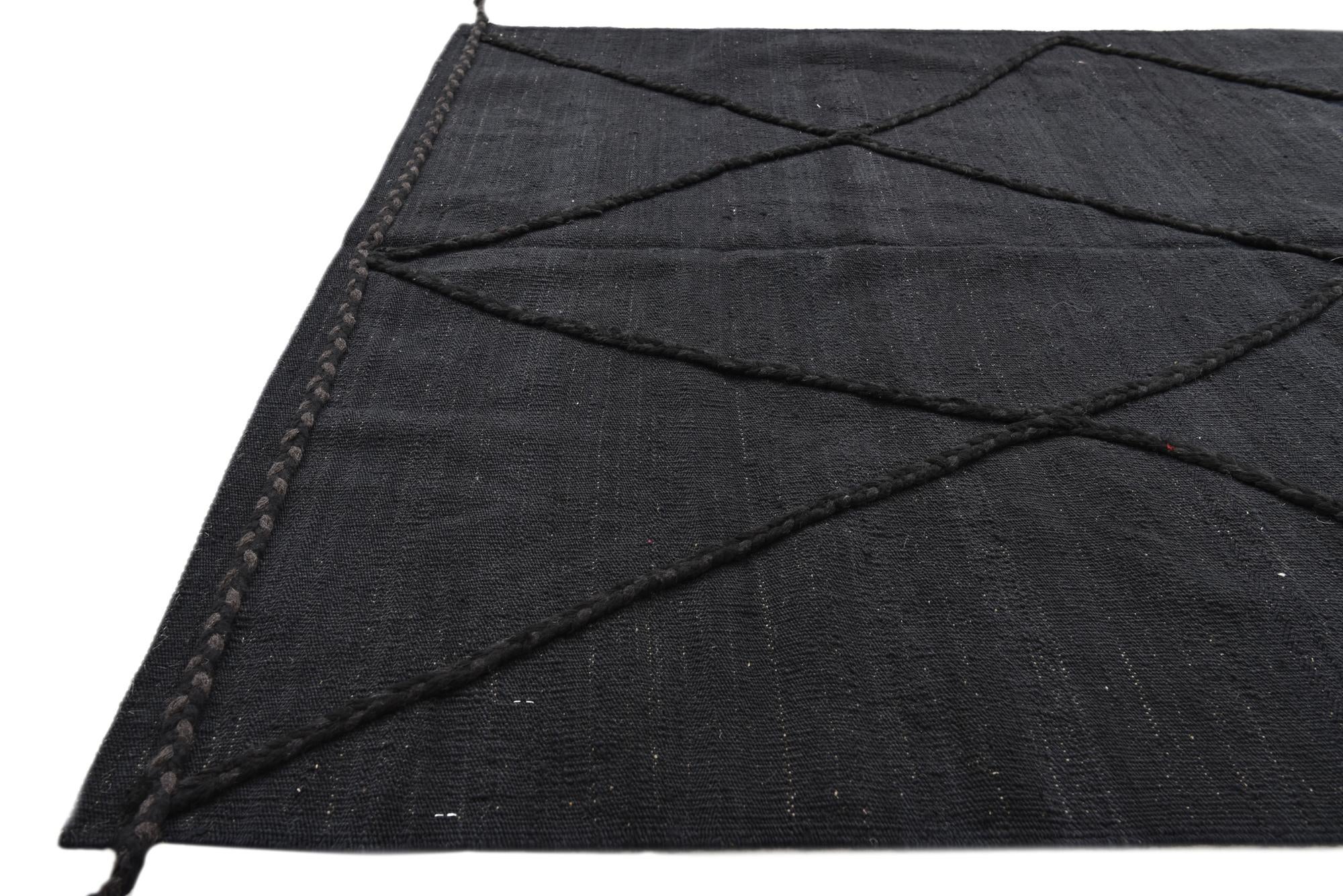 4' 4 x 5' 10 Hand Woven Kilim Modern Wool Rug