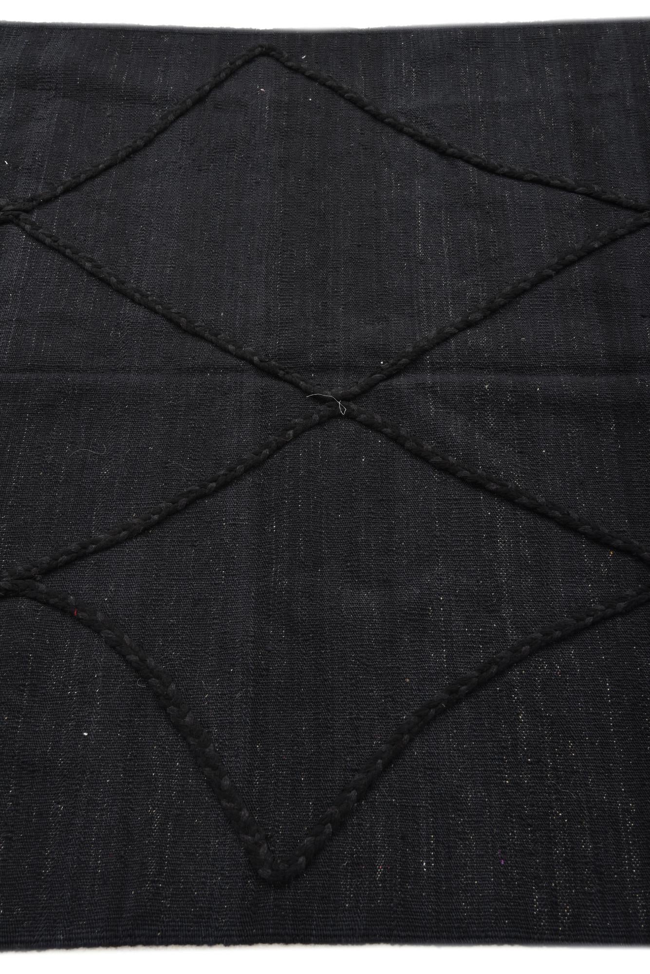 4' 4 x 5' 10 Hand Woven Kilim Modern Wool Rug