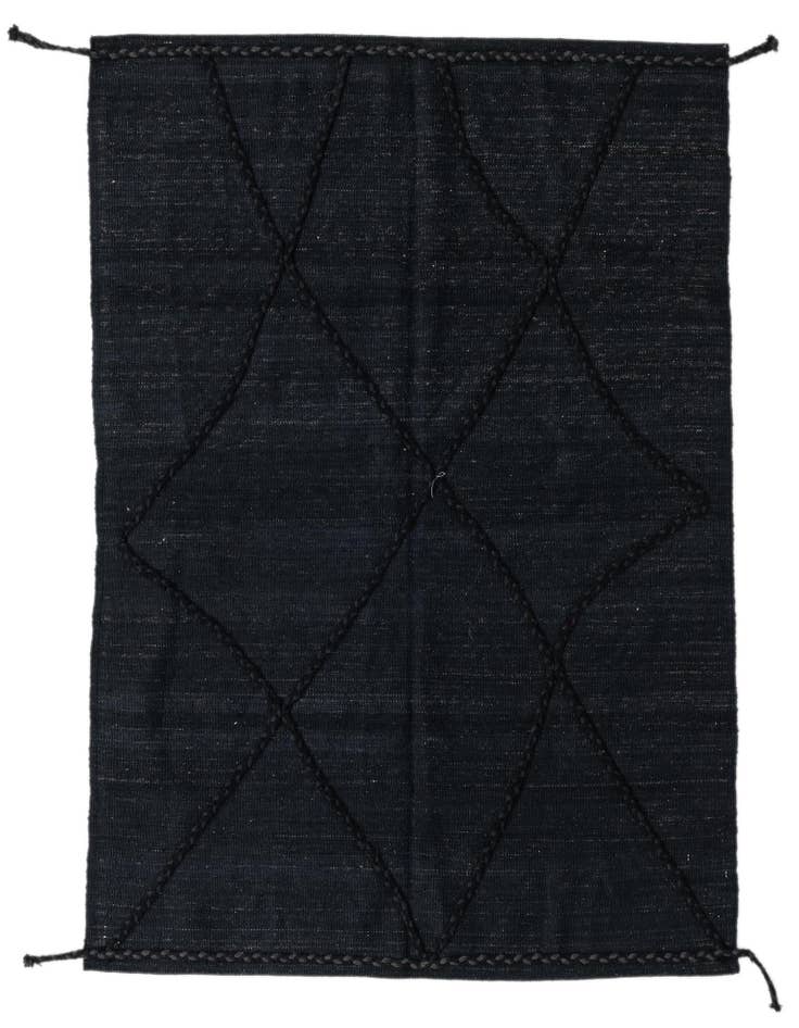 Detail image of 4' 4 x 5' 10 Hand Woven Kilim Modern Wool Rug