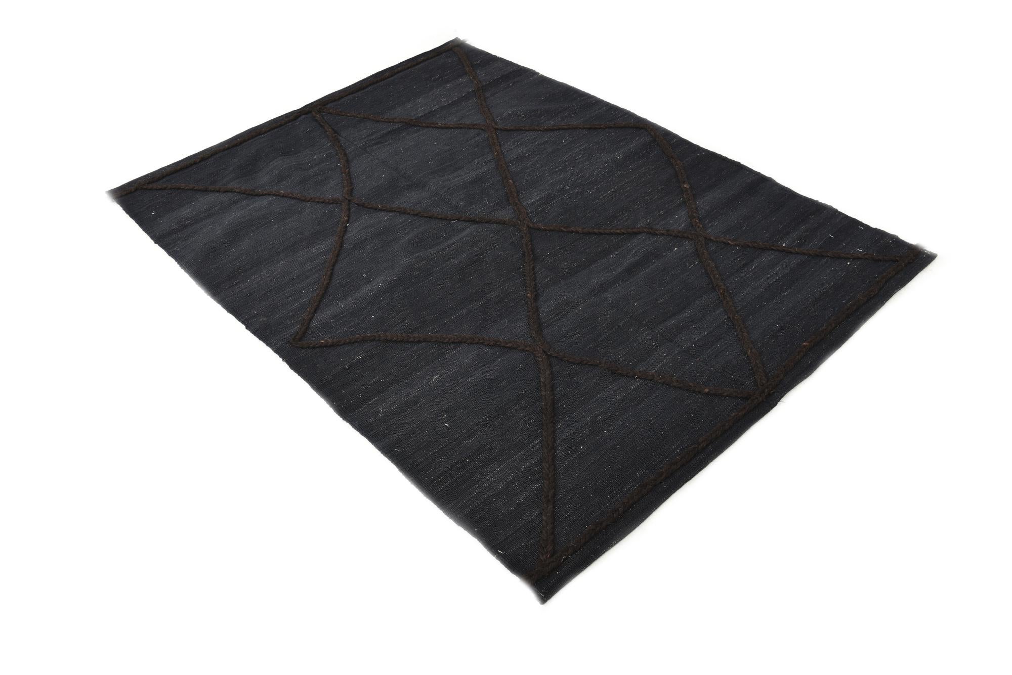 4' 2 x 5' 11 Hand Woven Kilim Modern Wool Rug
