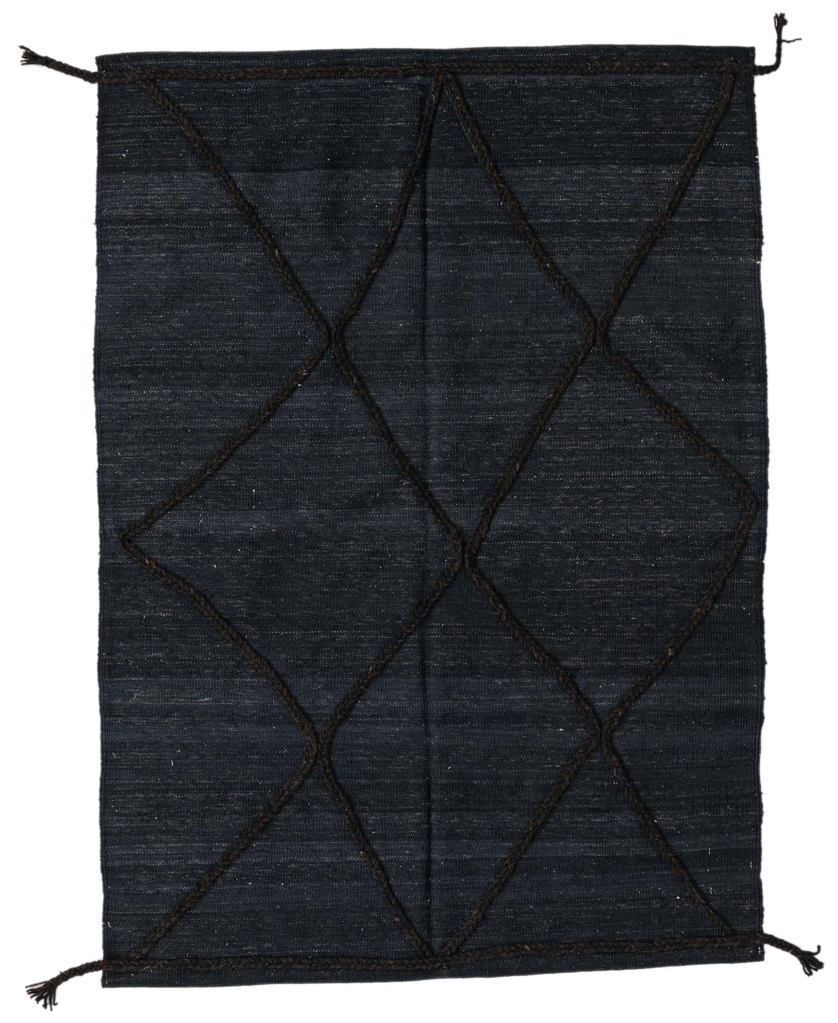 4' 2 x 5' 11 Hand Woven Kilim Modern Wool Rug
