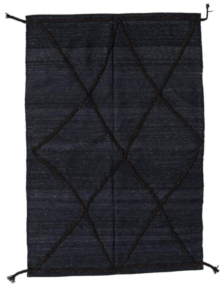 Detail image of 4' 2 x 5' 11 Hand Woven Kilim Modern Wool Rug