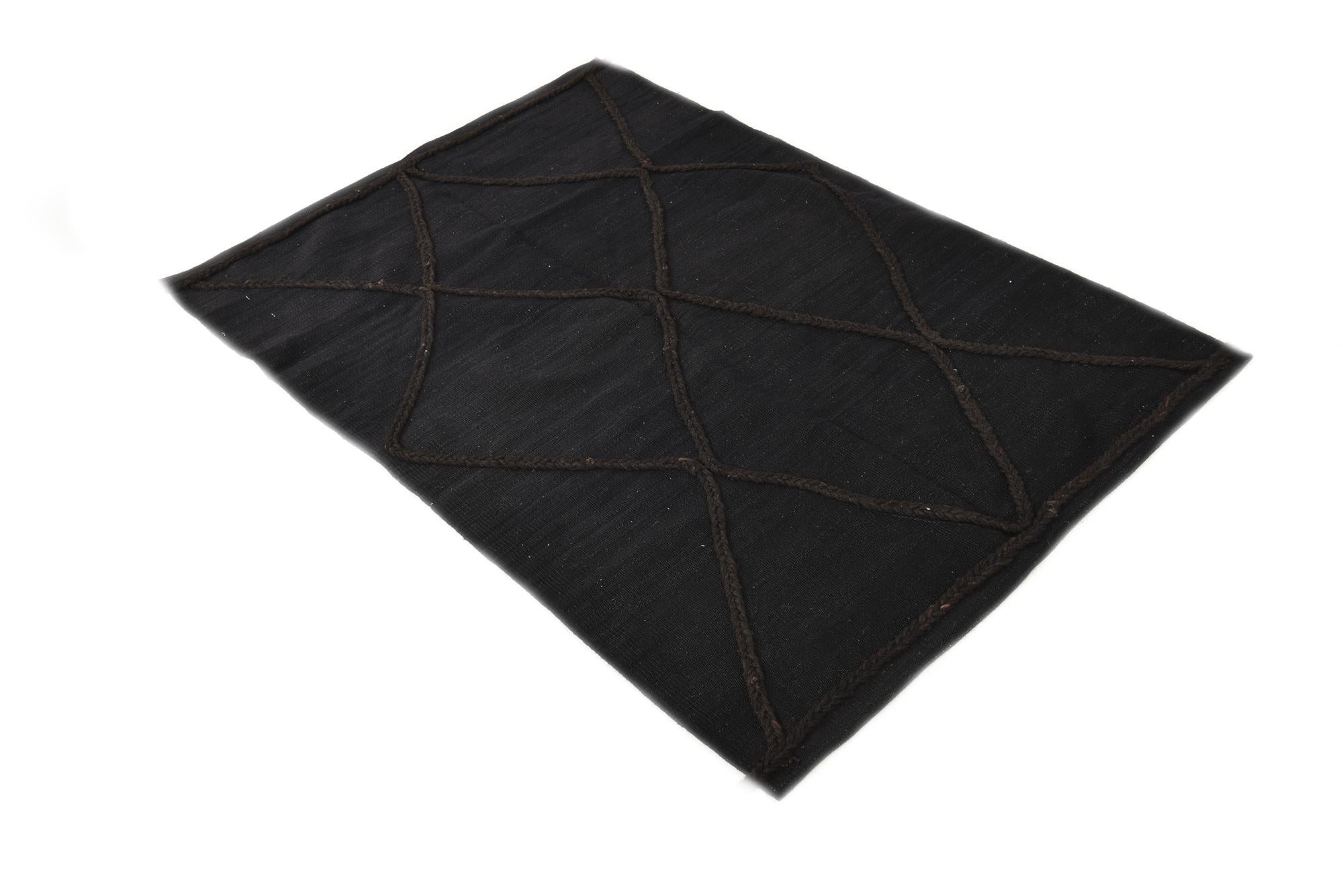 3' 4 x 4' 11 Hand Woven Kilim Modern Wool Rug