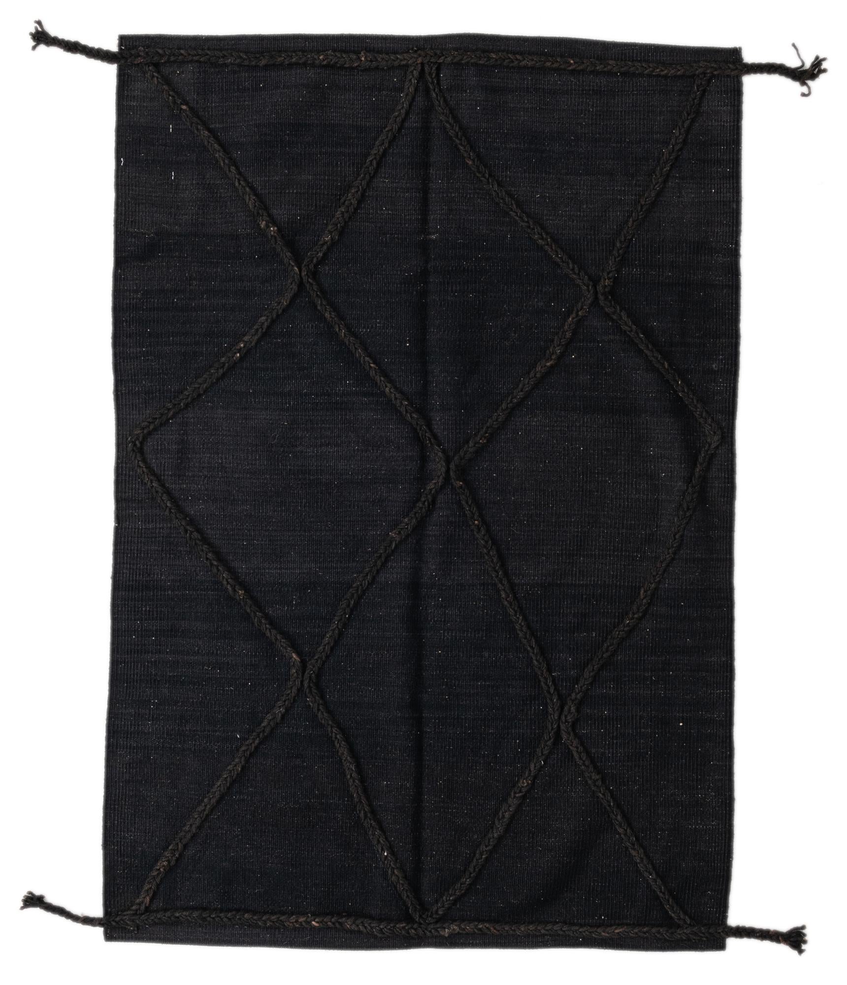 3' 4 x 4' 11 Hand Woven Kilim Modern Wool Rug