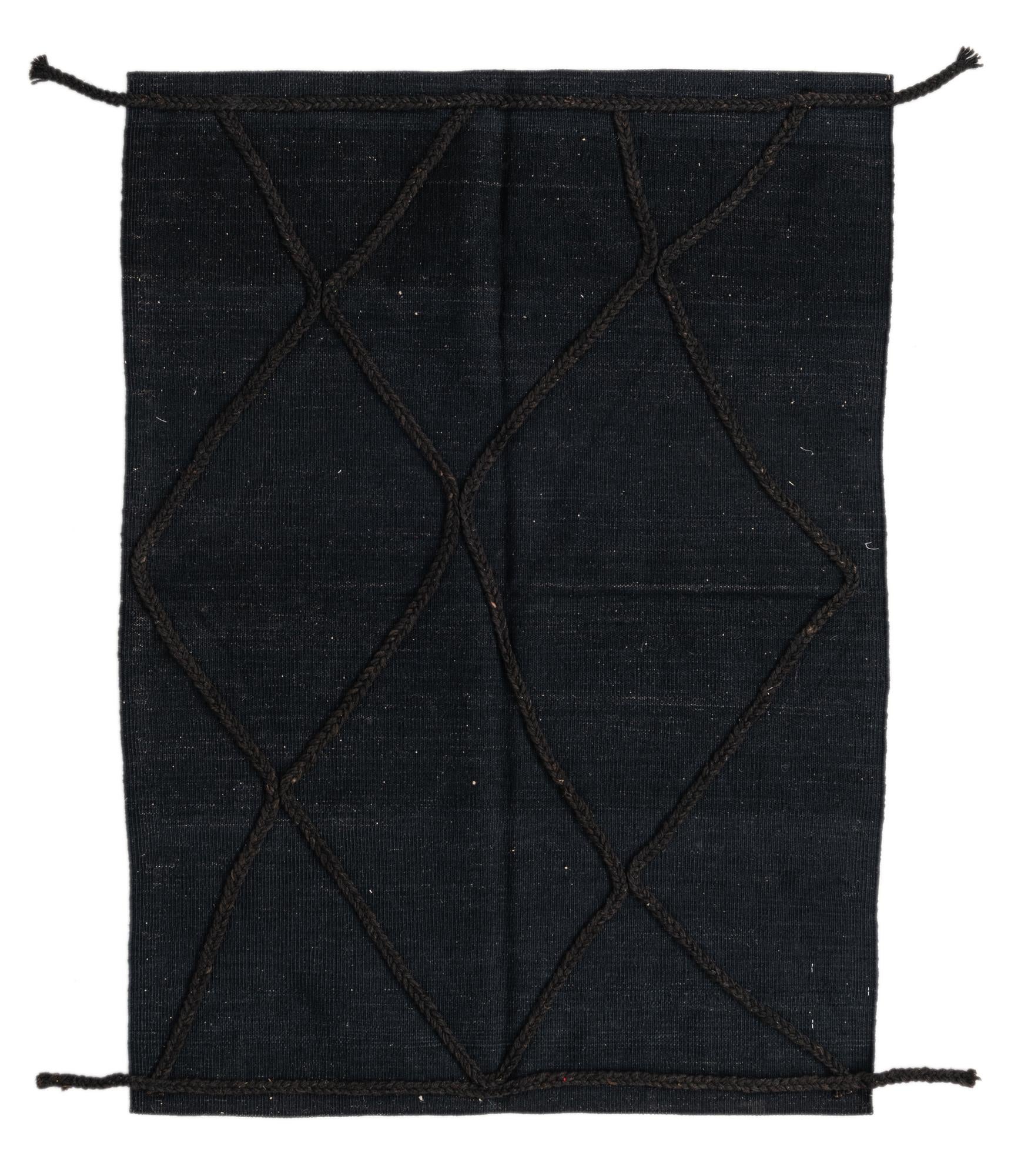 3' 7 x 4' 11 Hand Woven Kilim Modern Wool Rug