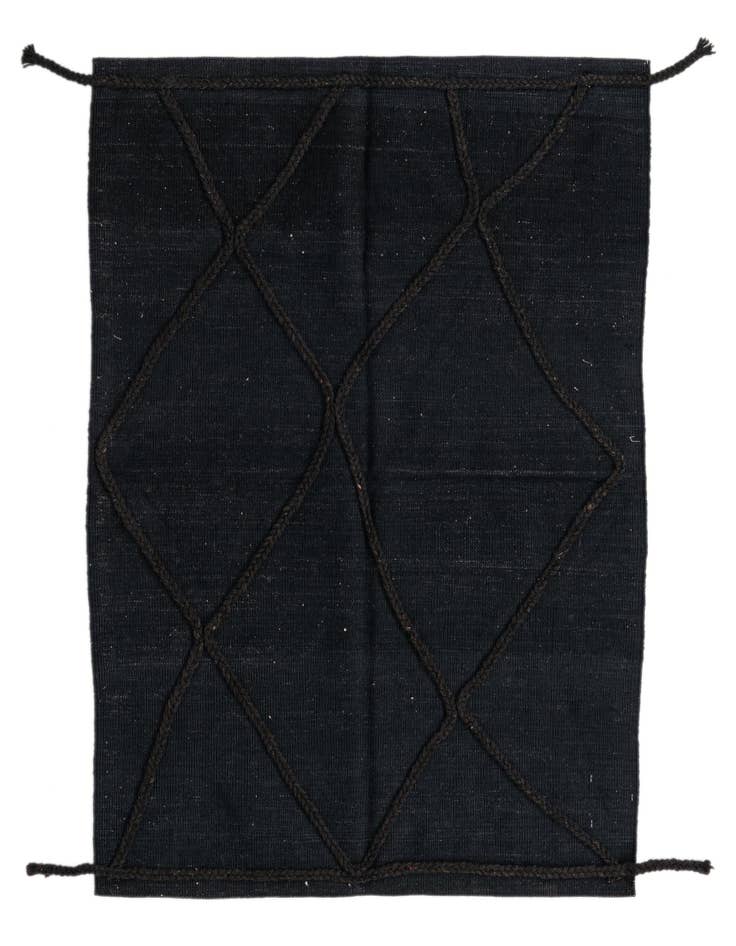 Detail image of 3' 7 x 4' 11 Hand Woven Kilim Modern Wool Rug