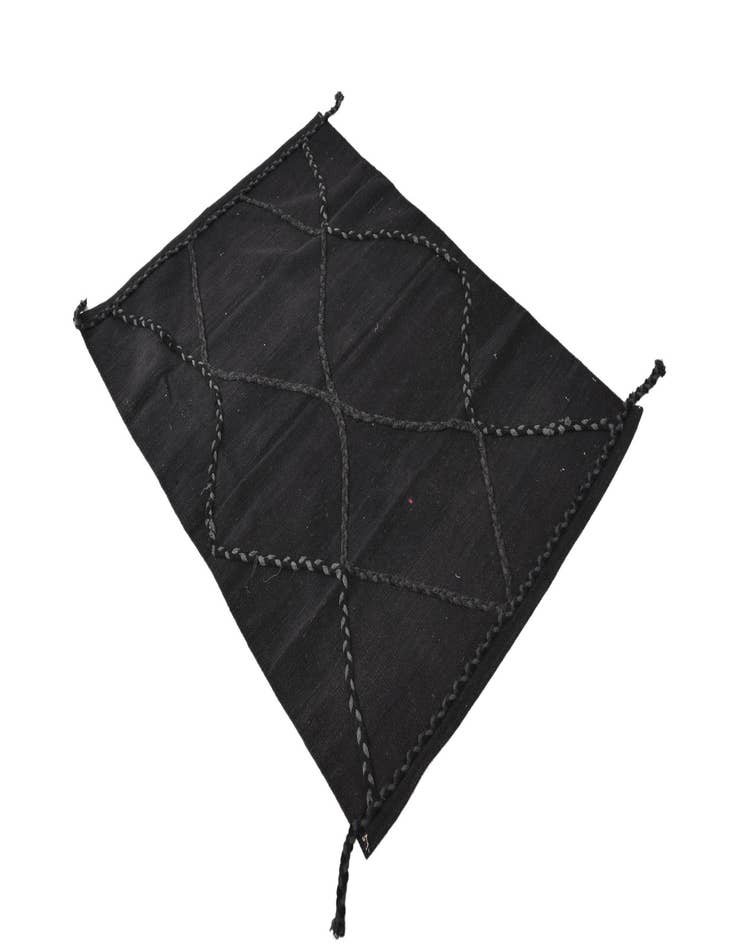 Detail image of 3' 4 x 4' 9 Hand Woven Kilim Modern Wool Rug