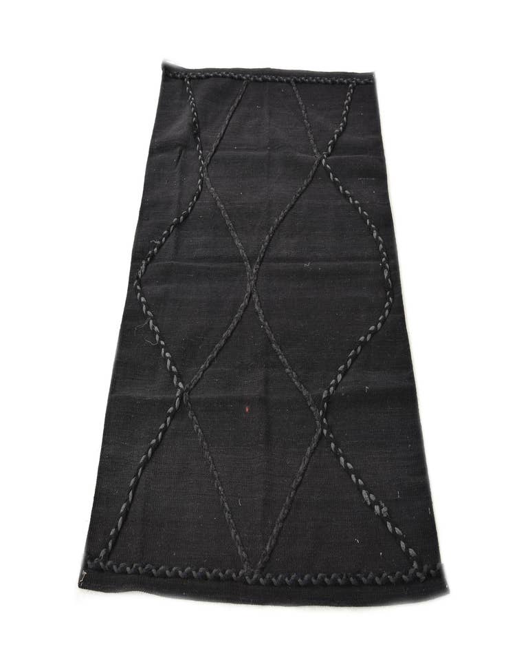 Detail image of 3' 4 x 4' 9  Hand Woven Kilim Modern Wool Rug