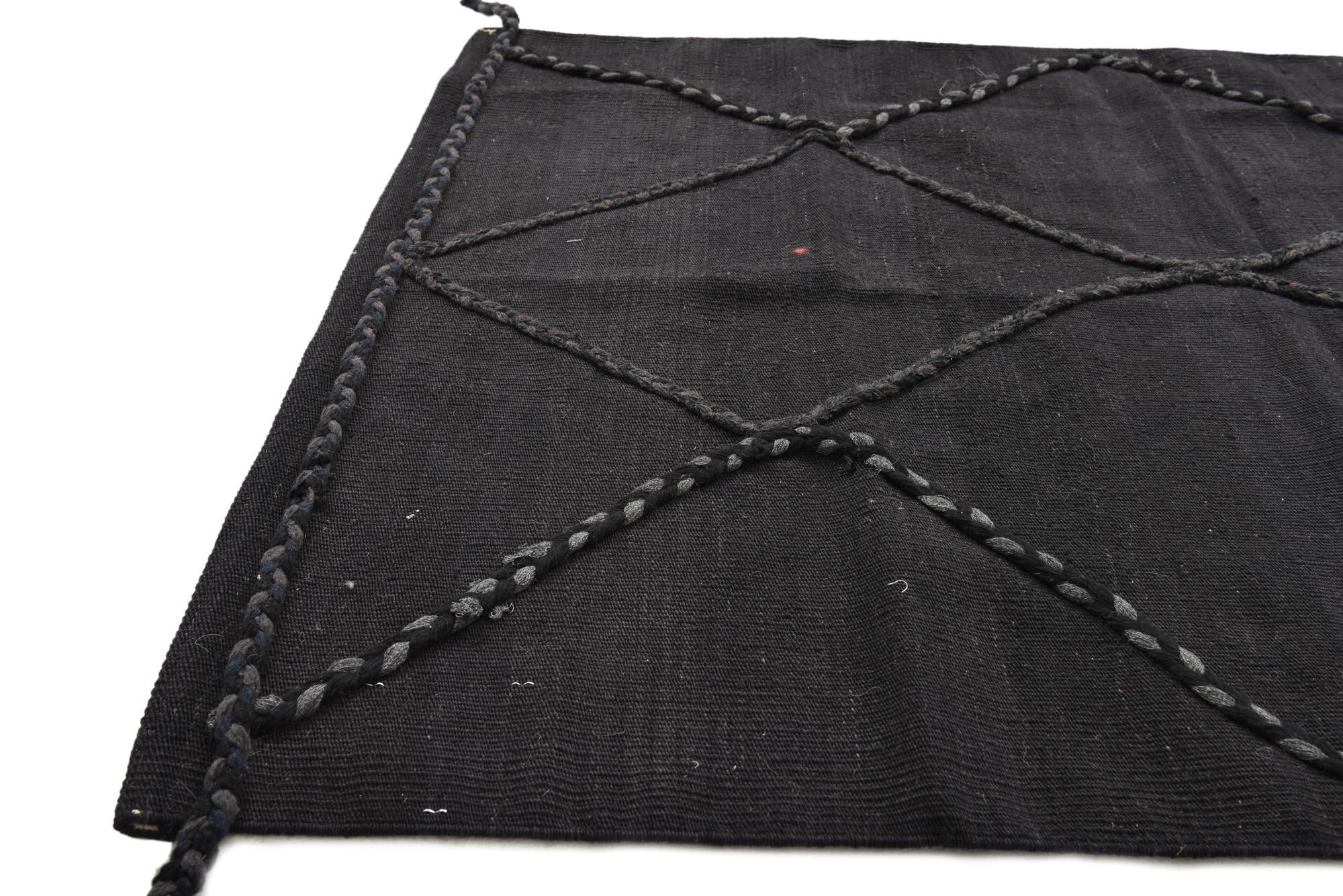 3' 4 x 4' 9 Hand Woven Kilim Modern Wool Rug