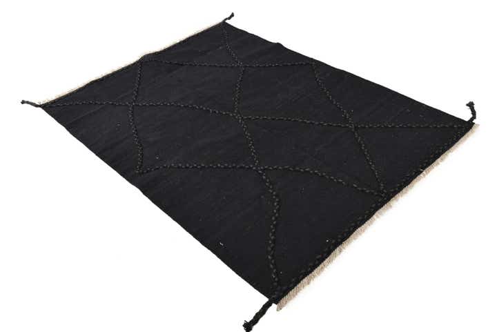 4' 4 x 6' Hand Woven Kilim Modern Wool Rug