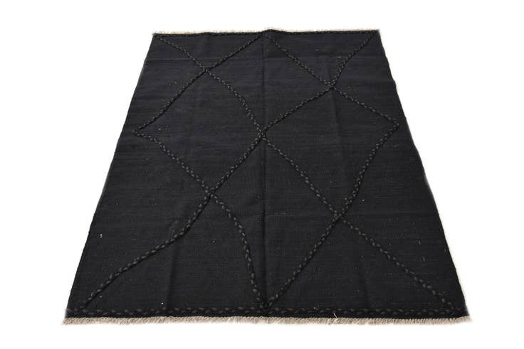 Detail image of 4' 4 x 6' Hand Woven Kilim Modern Wool Rug