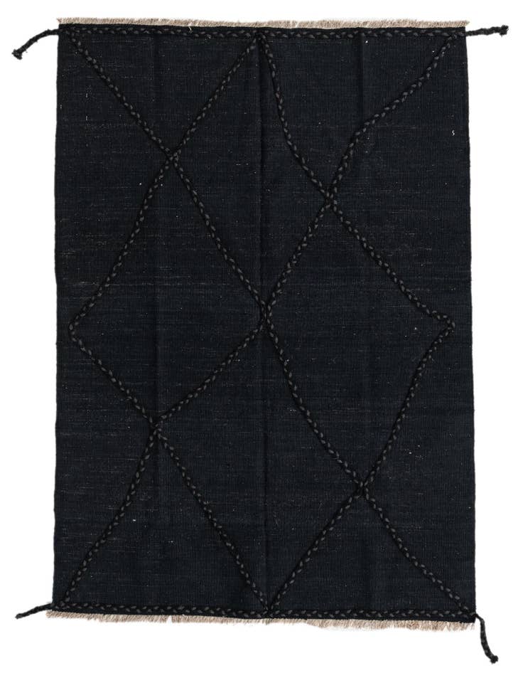 Detail image of 4' 4 x 6' Hand Woven Kilim Modern Wool Rug