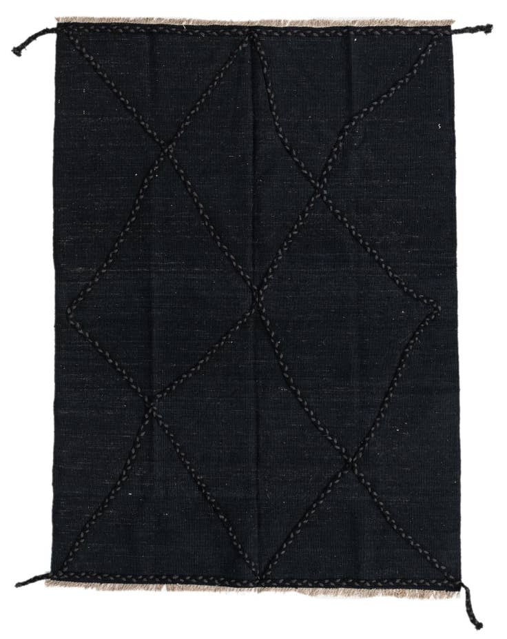 Detail image of 4' 4 x 6' Hand Woven Kilim Modern Wool Rug