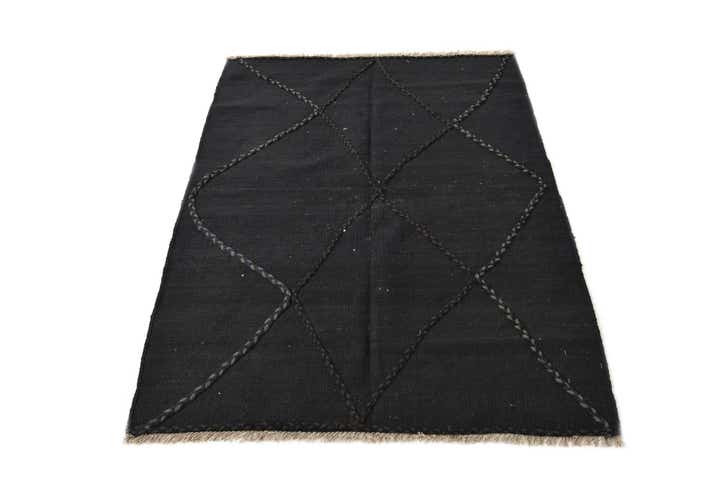 3' 7 x 5' 2 Hand Woven Kilim Modern Wool Rug