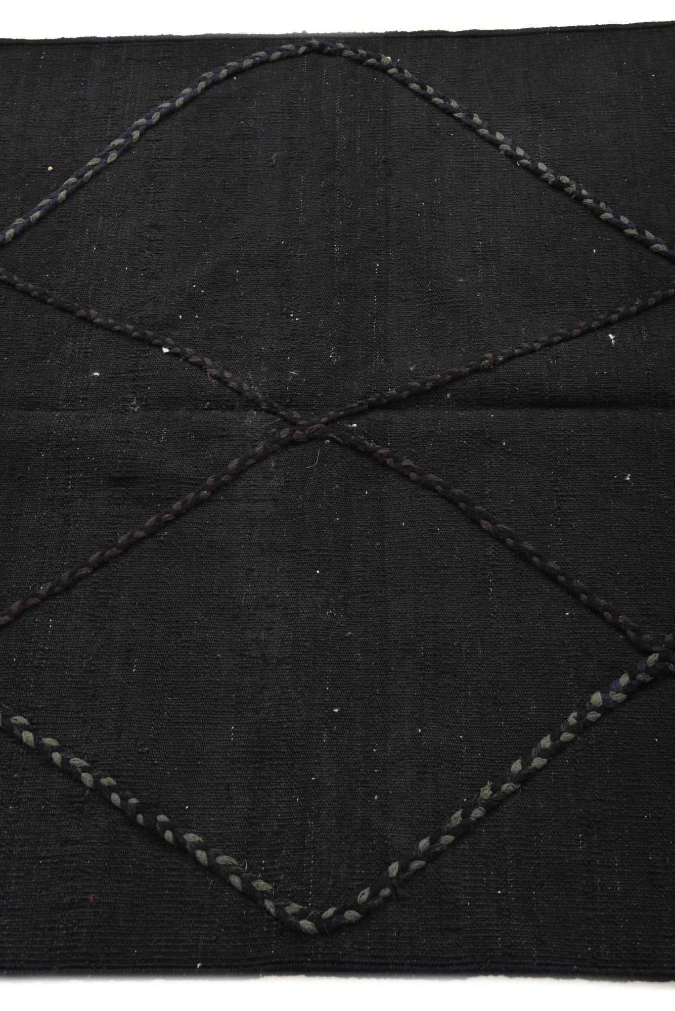 3' 7 x 5' 2 Hand Woven Kilim Modern Wool Rug